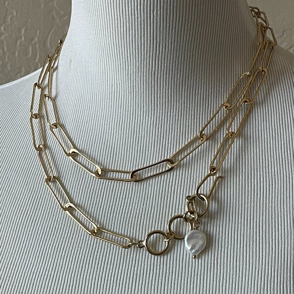 FUSION FRESH WATER PEARL CLIP NECKLACE | NWT - Picture 1 of 8